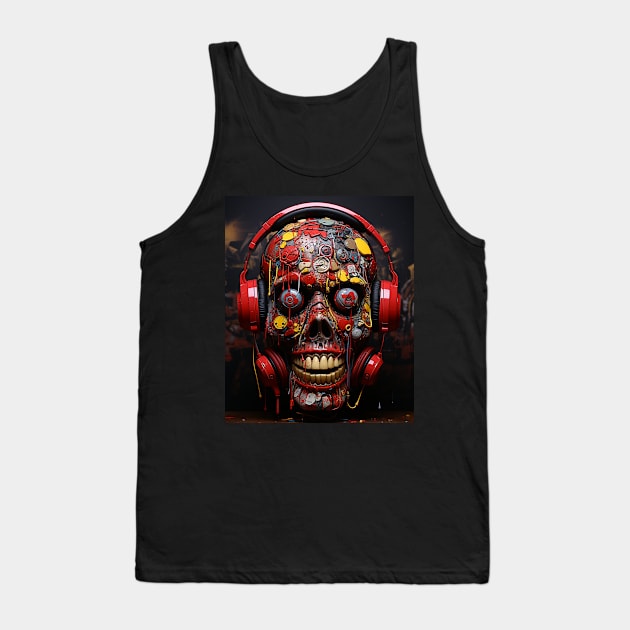 Graffiti Artist Skull Tag Urban Street Art Rap Tank Top by Spit in my face PODCAST